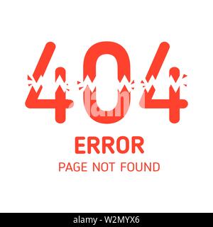 404  error page not found lacking with white background  design template for website background graphic Stock Vector