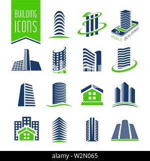 Building and construction icon set Stock Vector