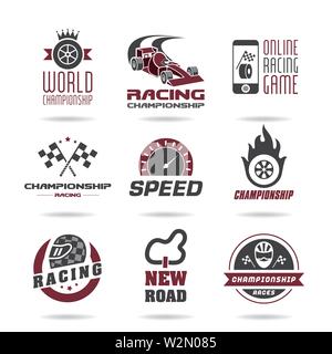 Formula 1 icon set, sport icons and sticker Stock Vector