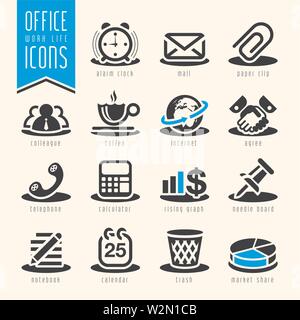 Office, work life icon set Stock Vector