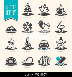 Winter icon set Stock Vector