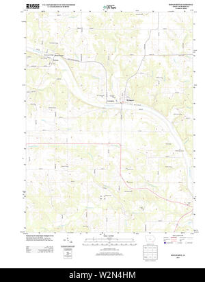 USGS TOPO Maps Iowa IA Bonaparte 20130409 TM Restoration Stock Photo