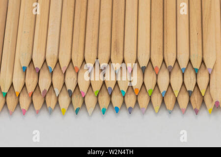 Close up of a pile of colored pencils. Stock Photo