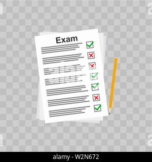 Exam, test lists papers icon. Vector eps10 Stock Vector
