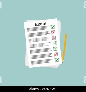 Exam, test lists papers icon. Vector eps10 Stock Vector