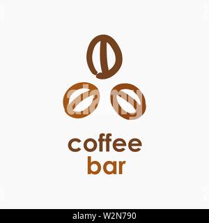 Coffee beans symbol. Coffee shop logo or icon Stock Vector