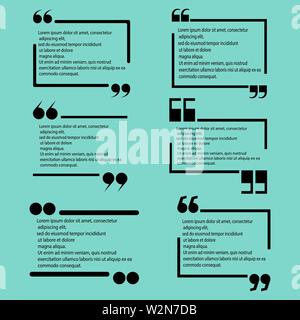 Quotes icons set isolated on background. Vector Stock Vector