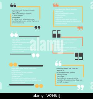 Quotes icons set isolated on background. Vector Stock Vector