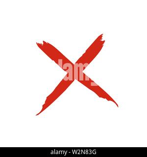 X letter brush icon sign isolated on background. Vector Stock Vector