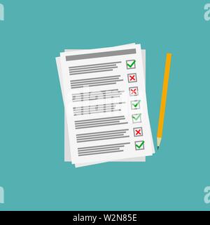 Exam, test lists papers icon. Vector eps10 Stock Vector