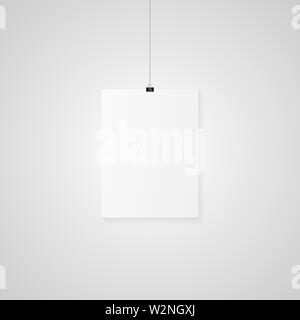 Mock up poster with shadow on grey back Stock Vector