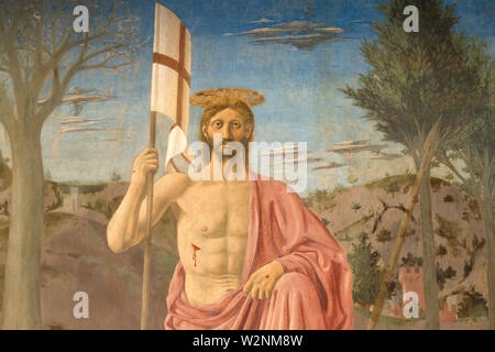 The Resurrection, detail, Piero della Francesca, 1460's, Museo Civico, Sansepolcro, Tuscany, Italy, Europe Stock Photo