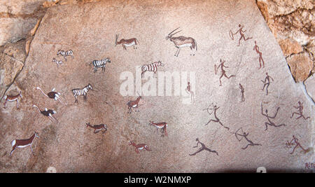 The White Lady Bushman rock painting, Brandberg Mountain, Damaraland, Namibia Stock Photo