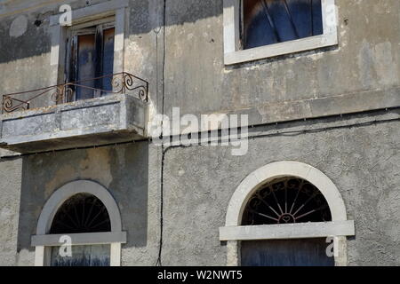 Corfu. This house I photographed in the hillside village of Avliotes whilst passing through Stock Photo