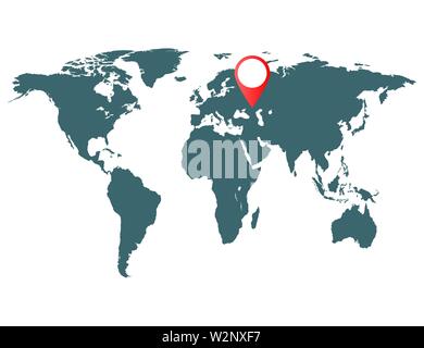 World map with location pointers. Smart map Stock Vector