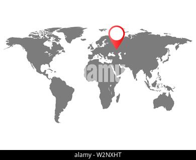 World map with location pointers. Smart map Stock Vector