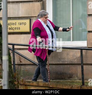 Elgin Sheriff Court, Moray, Scotland, UK. 9 July 2019. This is Carla JAYDE ROSS  departing from Elgin Sheriff Court folowing her conviction relative to UK, VAT Fraud of £285K. Credit:- JASPERIMAGE/ALAMY LIVE NEWS Stock Photo