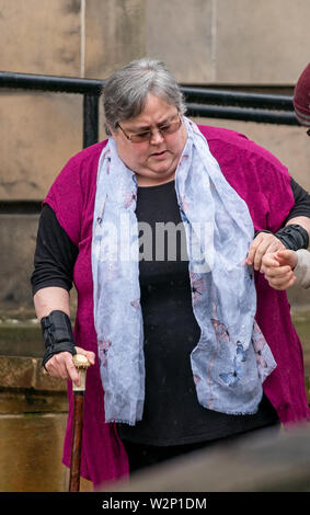 Elgin Sheriff Court, Moray, Scotland, UK. 9 July 2019. This is Carla JAYDE ROSS  departing from Elgin Sheriff Court folowing her conviction relative to UK, VAT Fraud of £285K. Credit:- JASPERIMAGE/ALAMY LIVE NEWS Stock Photo