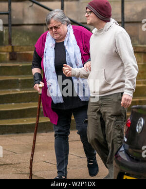 Elgin Sheriff Court, Moray, Scotland, UK. 9 July 2019. This is Carla JAYDE ROSS  departing from Elgin Sheriff Court folowing her conviction relative to UK, VAT Fraud of £285K. Credit:- JASPERIMAGE/ALAMY LIVE NEWS Stock Photo