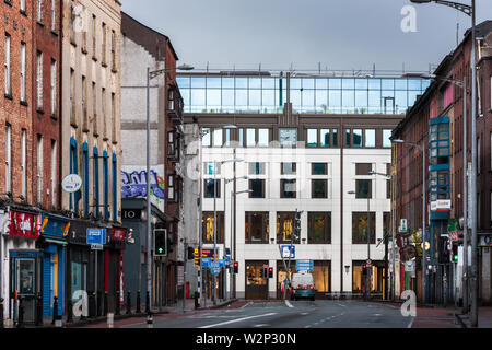 Cork City, Cork, Ireland. 06th April, 2019. A view looking up Washington Street to the new Capitol Building on Grand Parade in Cork City, Ireland. Stock Photo