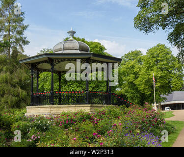 Octagon bandstand in Buxton Pavilion gardens, Derbyshire UK Stock Photo