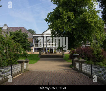 View of the Pavilion building in Buxton Parks, Derbyshire UK Stock Photo