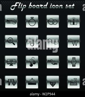 jewerly store icon set Stock Vector