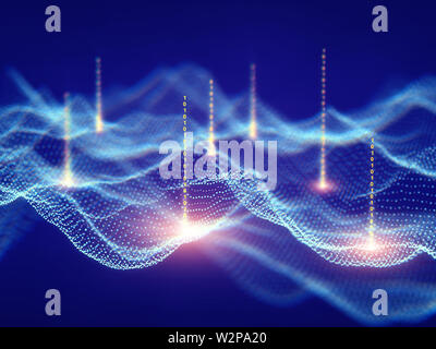 Big data analytics through machine learning, Artificial Intelligence concept background, Using deep learning algorithms for neural network data analys Stock Photo