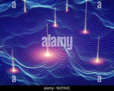 Big data analytics through machine learning, Artificial Intelligence concept background, Using deep learning algorithms for neural network data analys Stock Photo