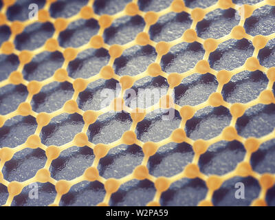 Graphene is composed of carbon atoms distributed in hexagonal pattern, Graphene based nanotechnology Stock Photo