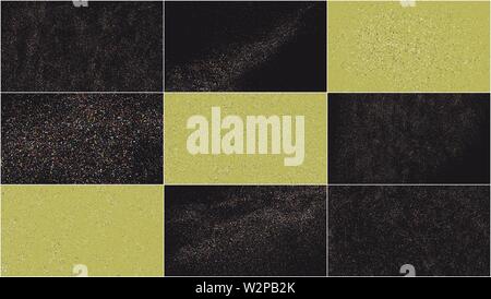 Set of Terrazzo Pattern. Abstract Background. Texture Design Elements.  Widescreen 16 : 9. Vector Illustration, EPS 10. Stock Vector