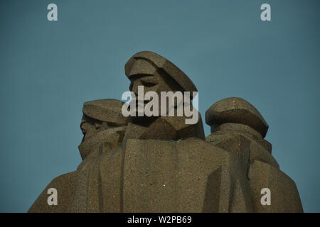 Riga Latvia -  monument to the Red Latvian Riflemen Stock Photo
