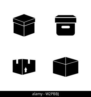 Box. Simple Related Vector Icons Set for Video, Mobile Apps, Web Sites, Print Projects and Your Design. Black Flat Illustration on White Background. Stock Vector