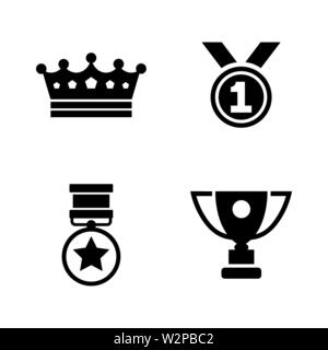 Winning. Simple Related Vector Icons Set for Video, Mobile Apps, Web Sites, Print Projects and Your Design. Black Flat Illustration on White Backgroun Stock Vector