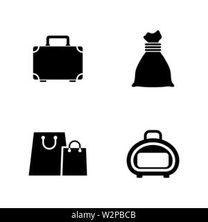 Bag. Simple Related Vector Icons Set for Video, Mobile Apps, Web Sites, Print Projects and Your Design. Black Flat Illustration on White Background. Stock Vector