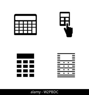 Calculator. Simple Related Vector Icons Set for Video, Mobile Apps, Web Sites, Print Projects and Your Design. Black Flat Illustration on White Backgr Stock Vector