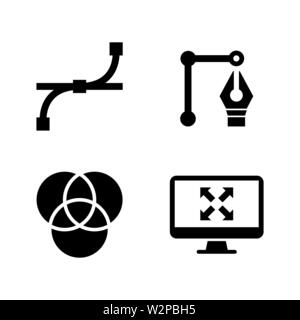 Design. Simple Related Vector Icons Set for Video, Mobile Apps, Web Sites, Print Projects and Your Design. Black Flat Illustration on White Background Stock Vector
