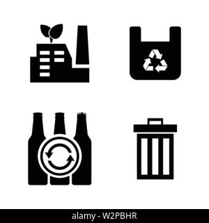 Garbage. Simple Related Vector Icons Set for Video, Mobile Apps, Web Sites, Print Projects and Your Design. Black Flat Illustration on White Backgroun Stock Vector