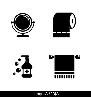 Hygiene Fight. Simple Related Vector Icons Set for Video, Mobile Apps, Web Sites, Print Projects and Your Design. Black Flat Illustration on White Bac Stock Vector