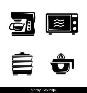 Kitchen Accessories. Simple Related Vector Icons Set for Video, Mobile Apps, Web Sites, Print Projects and Your Design. Black Flat Illustration on Whi Stock Vector