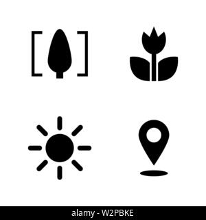 Macro. Simple Related Vector Icons Set for Video, Mobile Apps, Web Sites, Print Projects and Your Design. Black Flat Illustration on White Background. Stock Vector