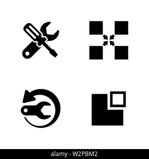 Recovery Repair. Simple Related Vector Icons Set for Video, Mobile Apps, Web Sites, Print Projects and Your Design. Black Flat Illustration on White B Stock Vector