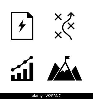 Planning. Simple Related Vector Icons Set for Video, Mobile Apps, Web Sites, Print Projects and Your Design. Black Flat Illustration on White Backgrou Stock Vector