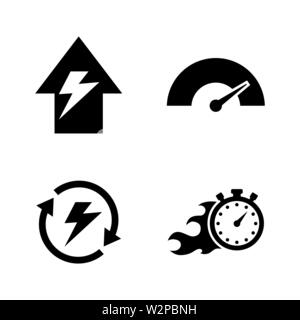 Performance. Simple Related Vector Icons Set for Video, Mobile Apps, Web Sites, Print Projects and Your Design. Black Flat Illustration on White Backg Stock Vector