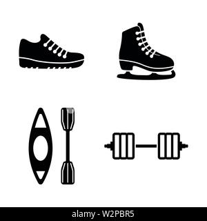 Sport. Simple Related Vector Icons Set for Video, Mobile Apps, Web Sites, Print Projects and Your Design. Black Flat Illustration on White Background. Stock Vector