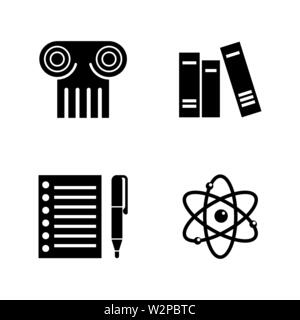 Science. Simple Related Vector Icons Set for Video, Mobile Apps, Web Sites, Print Projects and Your Design. Black Flat Illustration on White Backgroun Stock Vector
