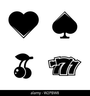 Casino. Simple Related Vector Icons Set for Video, Mobile Apps, Web Sites, Print Projects and Your Design. Black Flat Illustration on White Background Stock Vector