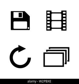 Photo Editing. Simple Related Vector Icons Set for Video, Mobile Apps, Web Sites, Print Projects and Your Design. Black Flat Illustration on White Bac Stock Vector