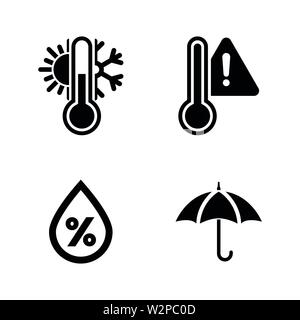 Forecast Weather. Simple Related Vector Icons Set for Video, Mobile Apps, Web Sites, Print Projects and Your Design. Black Flat Illustration on White Stock Vector