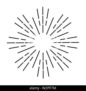 Sunburst rays icon sign on white background Stock Vector